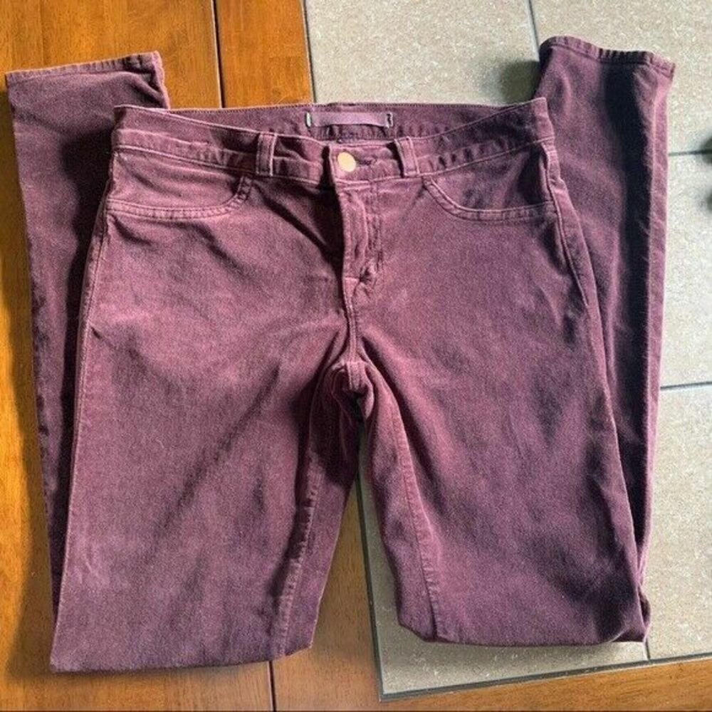 J Brand Red Women Maroon Velvet Legging Skinny Pants| Women's Size 27 - Picture 5 of 6